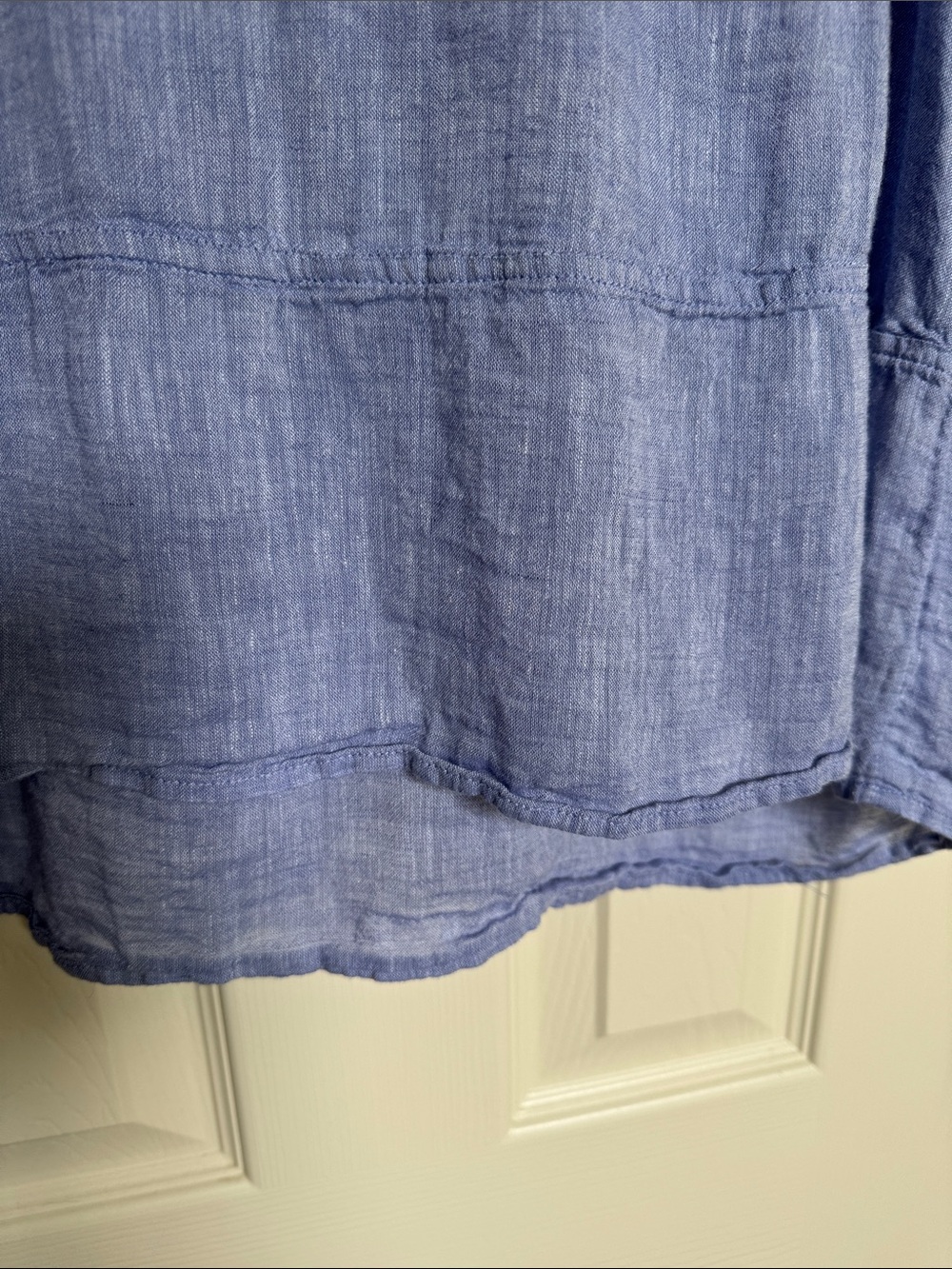 J. Jill Light Blue Linen-Blend Relaxed Scoop Neck Top - Picture 7 of 7